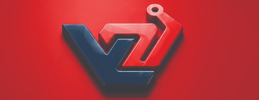 3D logo render on brand background